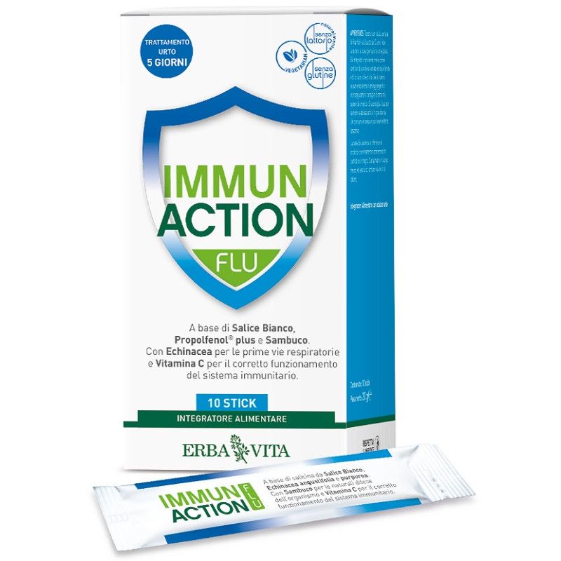 IMMUN ACTION FLU 10STICKPACK ERBA VITA