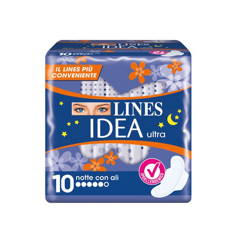 IDEA ULTRA NOTTE C/ALI 10PZ LINES E'