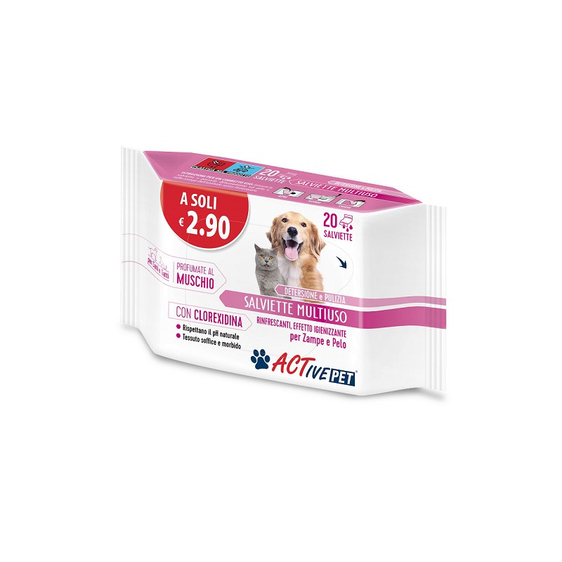 ACTIVE PET SALVIETTE CLX 20PZ 