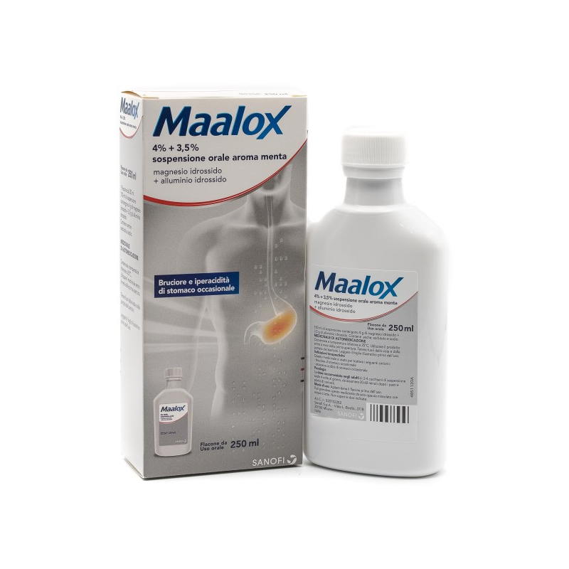 MAALOX*OS SOSP 250ML 4+3,5% ME MAALOX PLUS