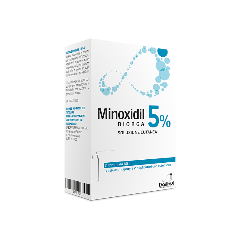 MINOXIDIL BIORGA*SOL CUT 3FL5% MINOXIDIL